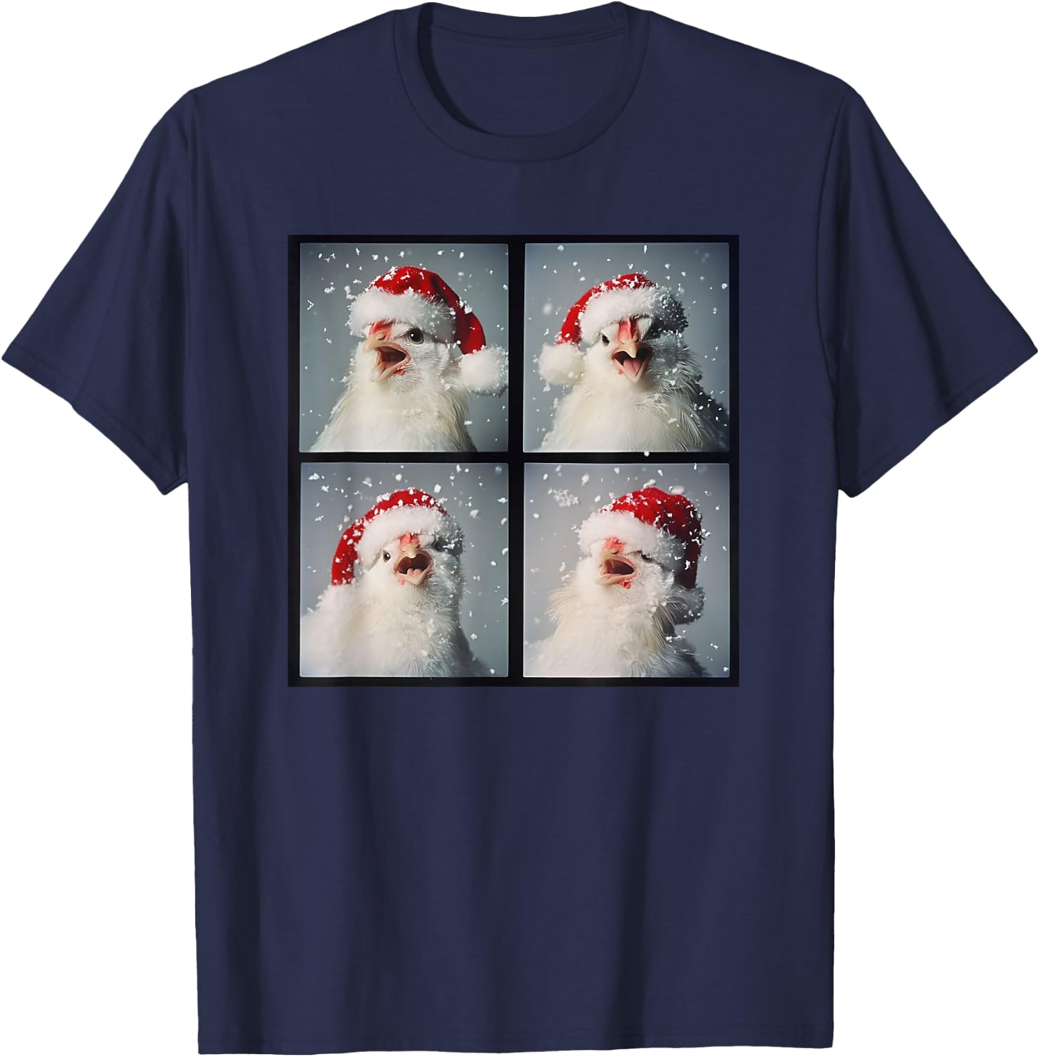 Chicken Farm Bird Men Kids Women Christmas Silkie Chicken T-Shirt - T-Shirt | Navy