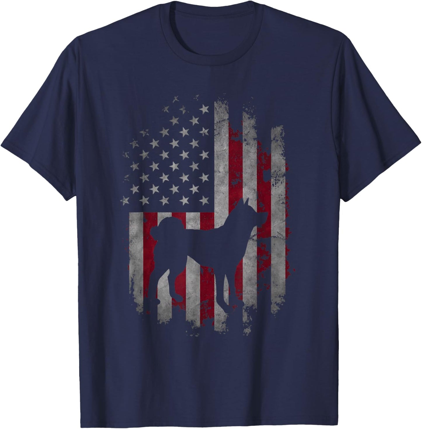 Patriotic Akita - USA American Flag Dog Trainer Canine Lover T-Shirt - T-Shirt | Navy