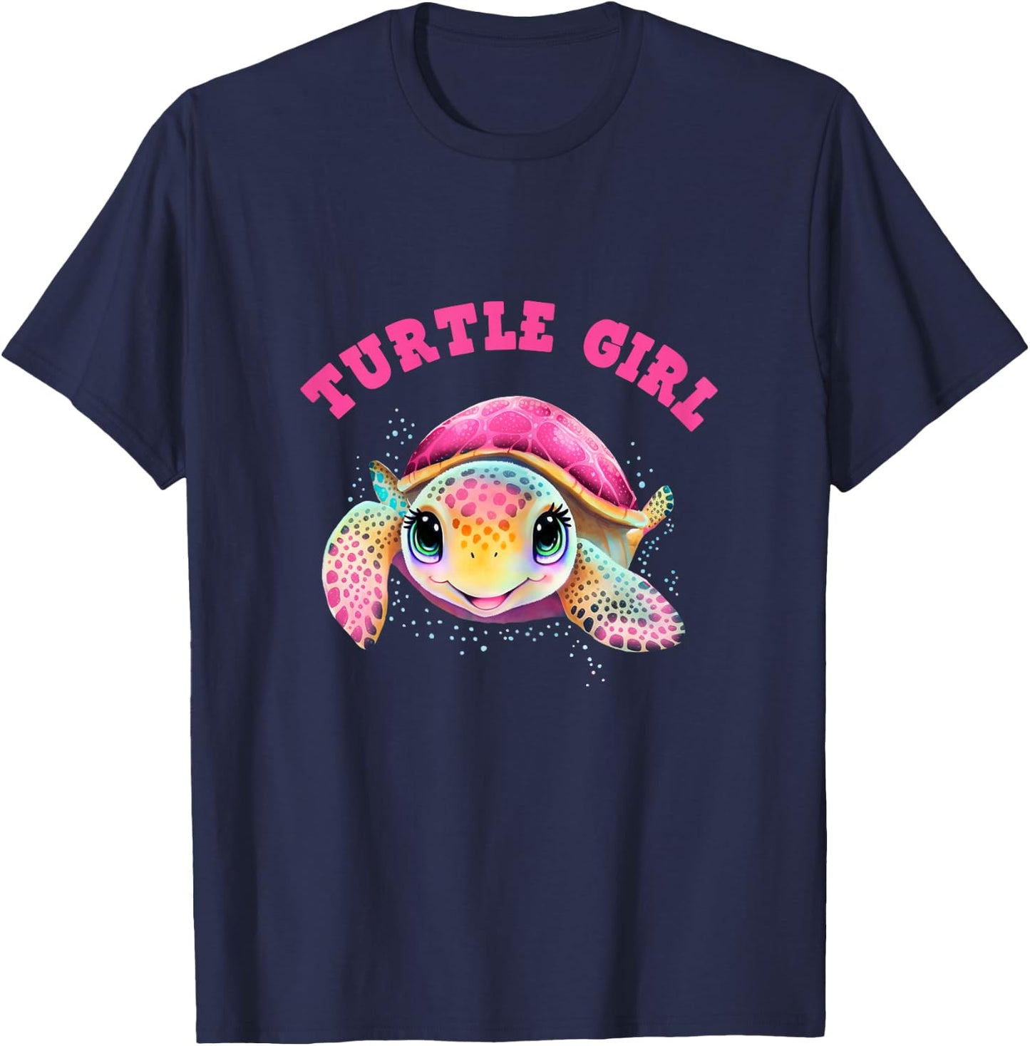 Turtle Girl, Earth Day Outfit for Girls, Girls Turtle , black T-Shirt - T-Shirt | Navy