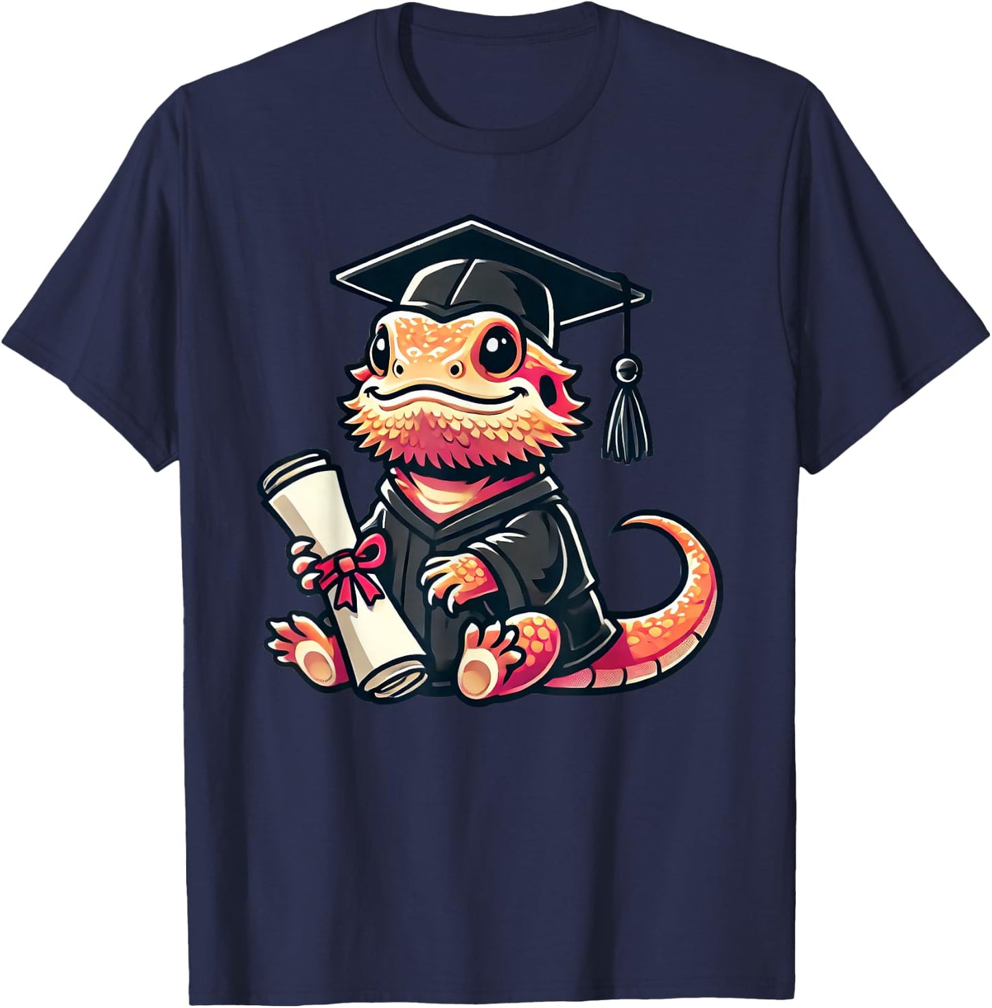 Cute Bearded Dragon Graduation T-Shirt - T-Shirt | Navy