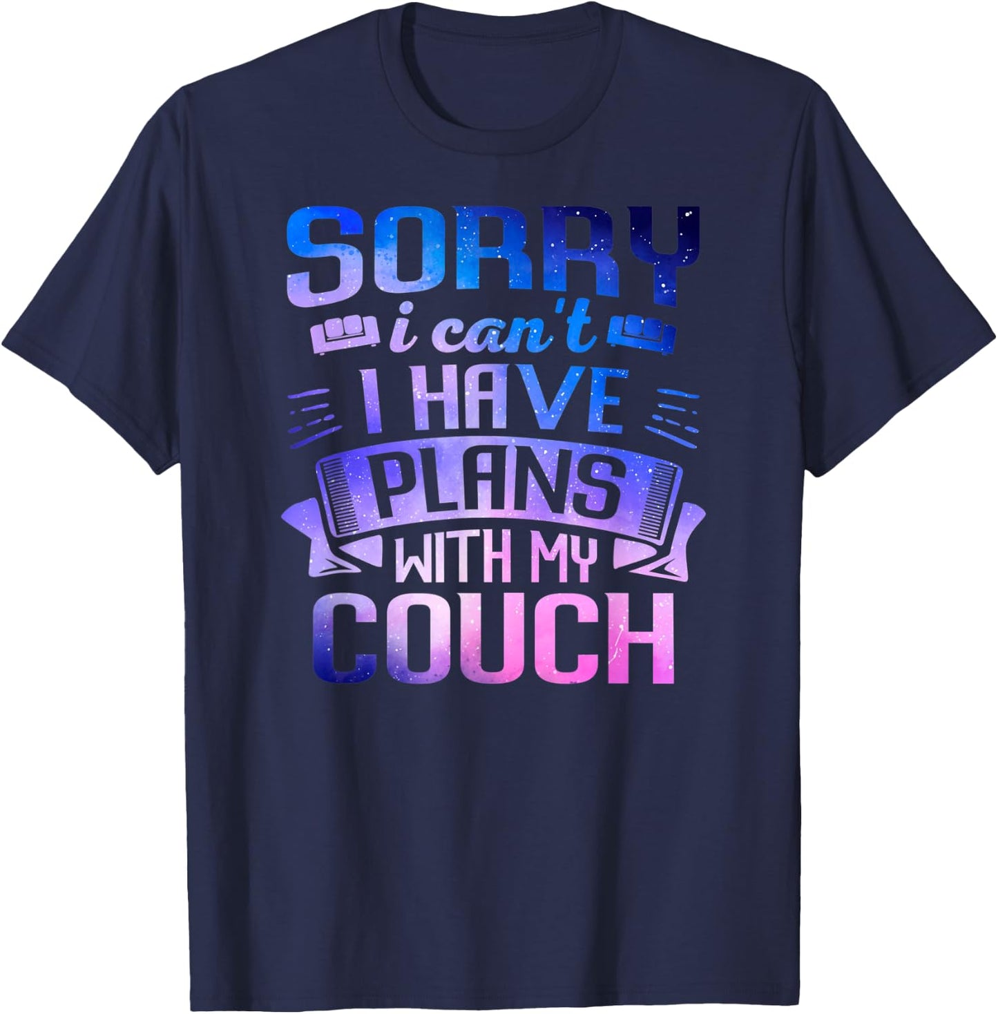Cute Galaxy Couch Dog Galaxy Space Lazy Sarcasm T-Shirt - T-Shirt | Navy