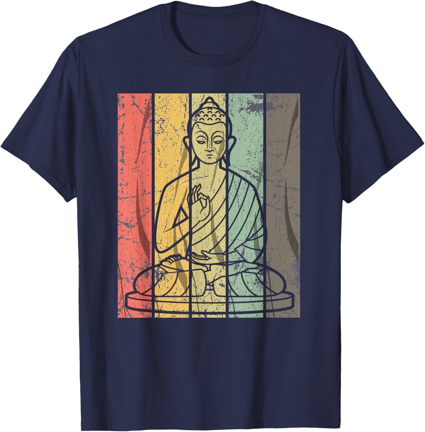 Buddha Meditation Shirt Let It Go and Breathe Shirt Gift T-Shirt - T-Shirt | Navy
