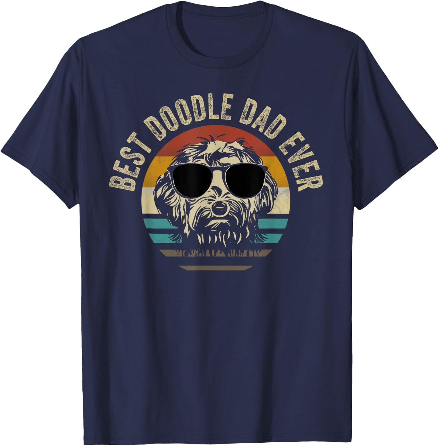 Best Doodle DAD ever Goldendoodle dog Retro Gift T-Shirt - T-Shirt | Navy
