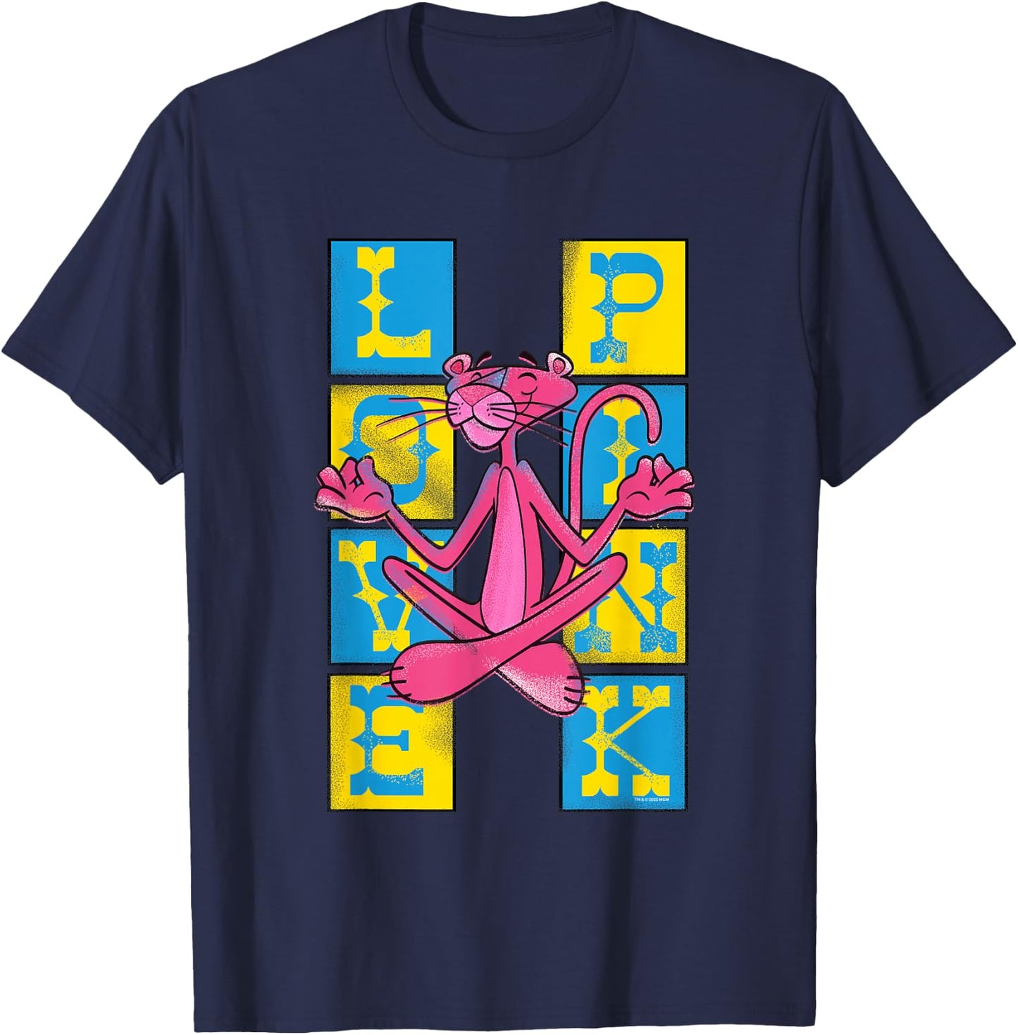 Pink Panther Vintage Love & Pink Zen Chalk Art T-Shirt - T-Shirt | Navy