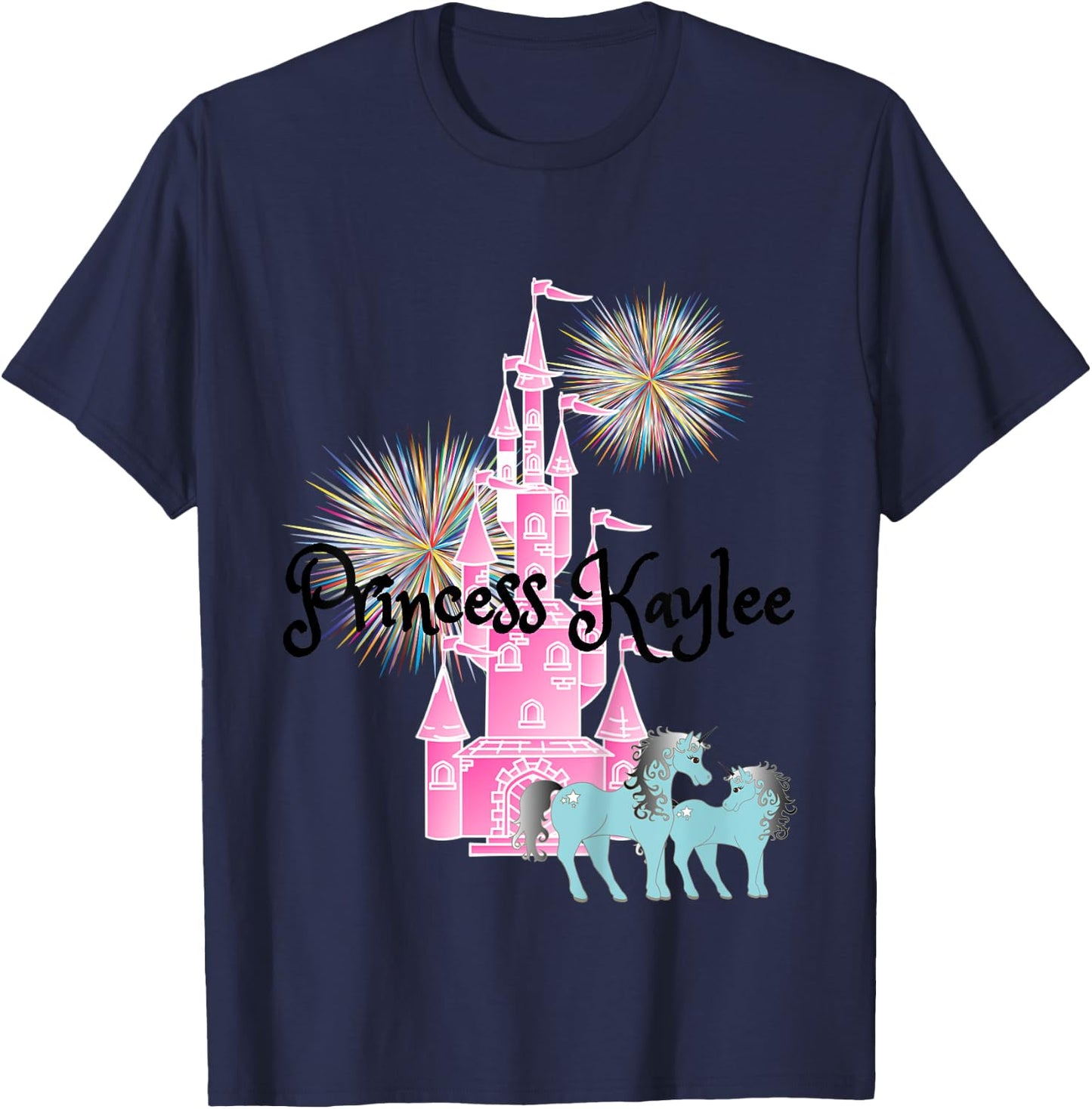Kids Princess Kaylee Name Girls Personalized Custom T-Shirt - T-Shirt | Navy