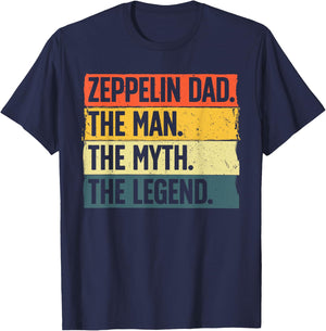 Cool Zeppelin Art for Dad Father Airship Dirigible Zeppelin T-Shirt - T-Shirt | Navy