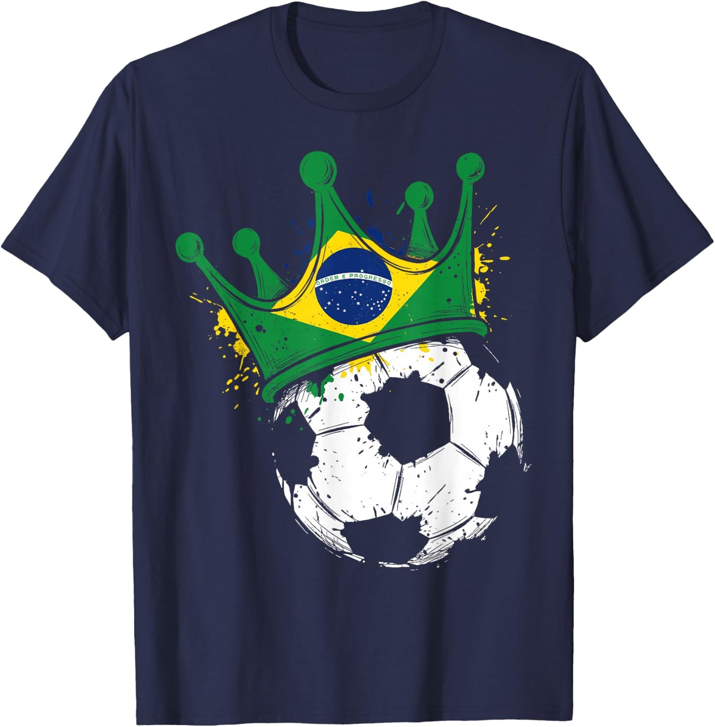 Brazilian Flag Novelty Brazil T-Shirt - T-Shirt | Navy