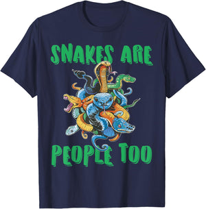 Snakes Are People Too Python Viper Snake T-Shirt - T-Shirt | Navy