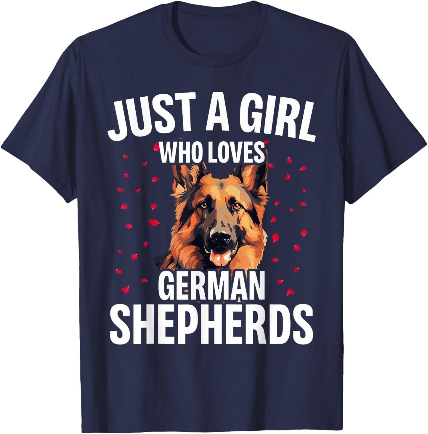 Funny German Shepherd Art For Girls Women Kids Dog Lovers T-Shirt - T-Shirt | Navy