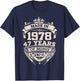 Made 1978, 47 Years of Being Awesome, 47th Birthday Vintage T-Shirt - T-Shirt | Navy