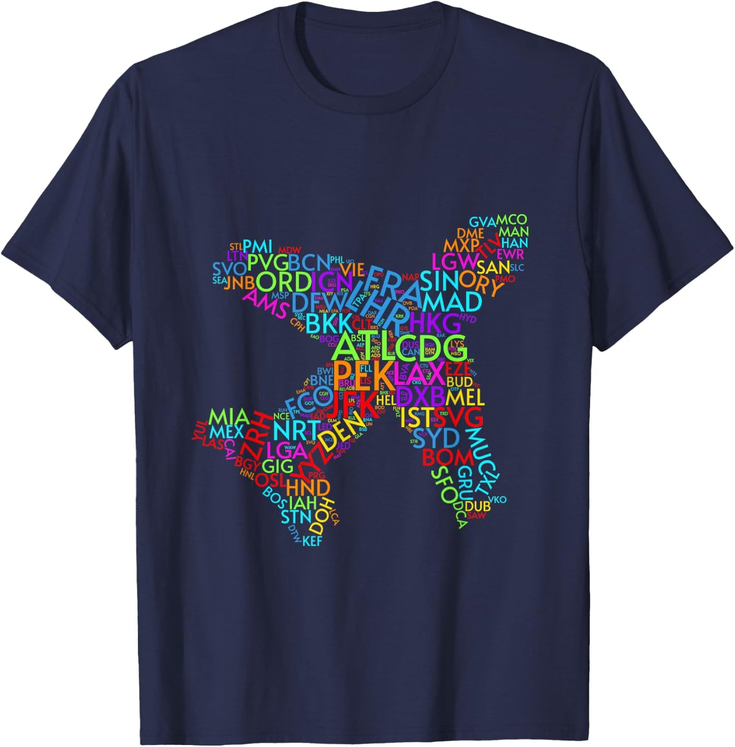 World Traveler Airport Codes of the World T-Shirt - T-Shirt | Navy