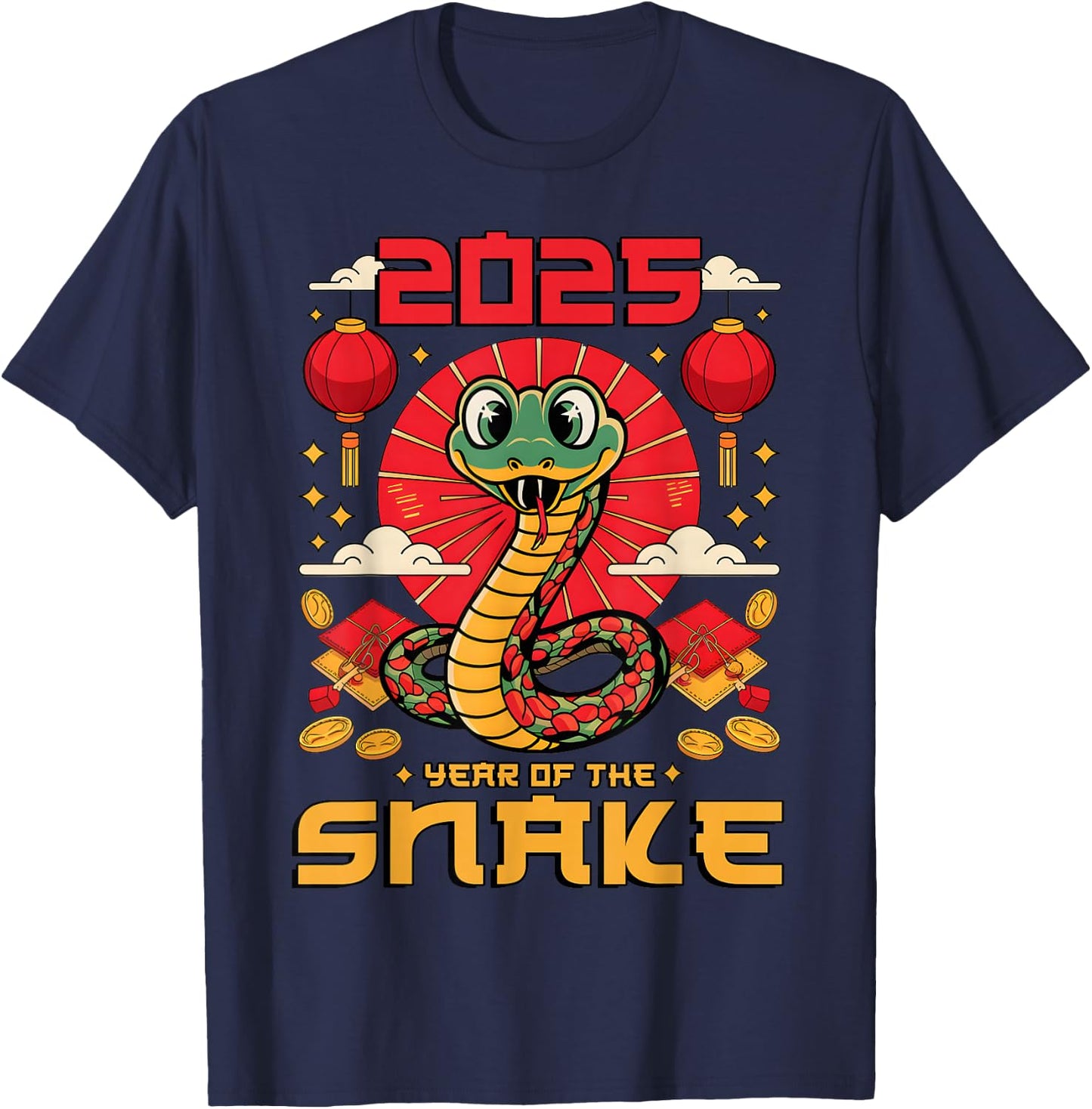 Chinese New Year Snake the Year of the Snake 2025 T-Shirt - T-Shirt | Navy