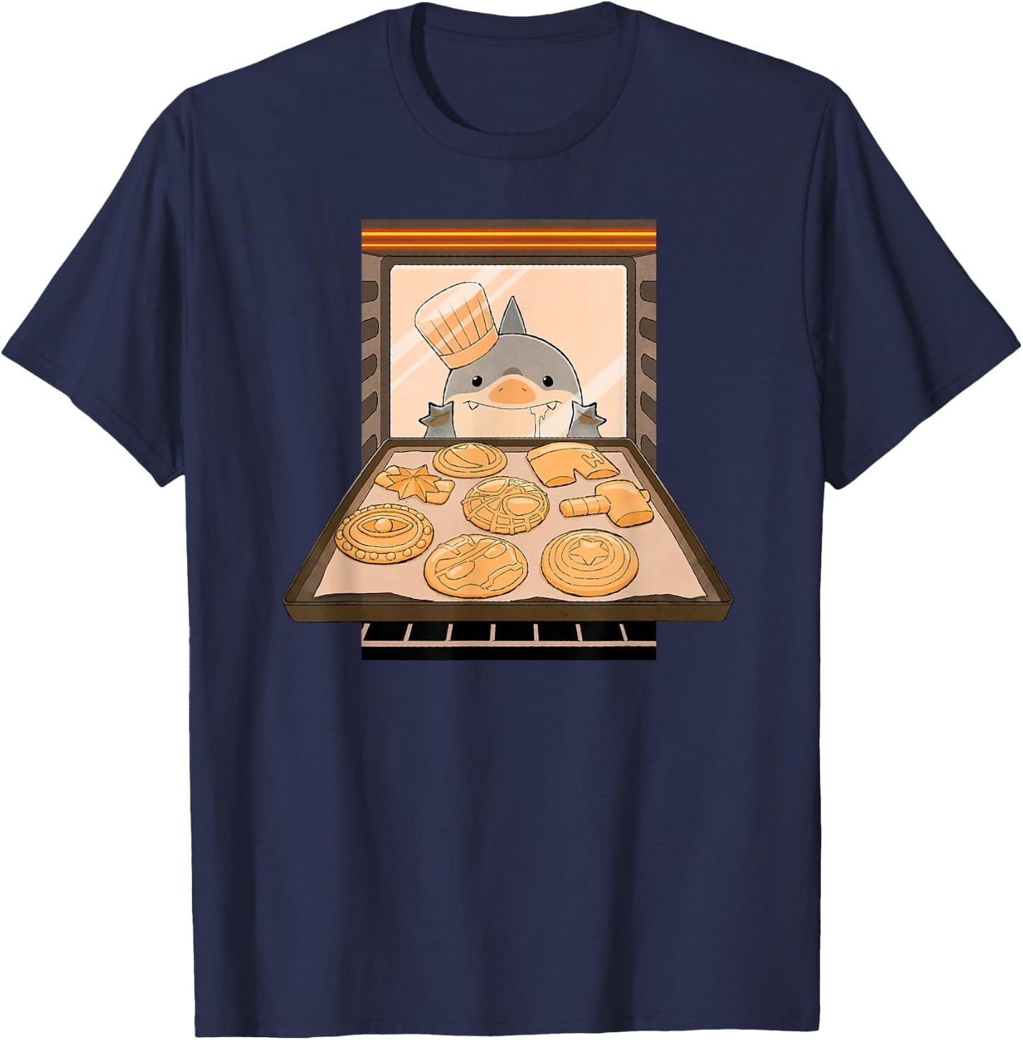Marvel Jeff The Land Shark Baking Cookies T-Shirt - T-Shirt | Navy