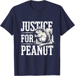 Justice For Peanut The Squirrel - Cute Squirrel Cowboy Hat T-Shirt - T-Shirt | Navy