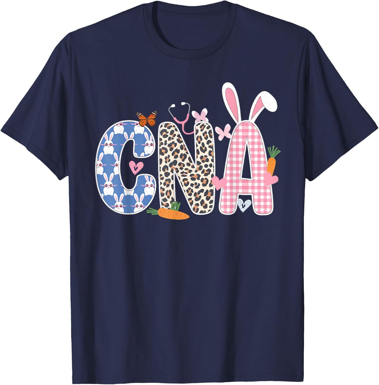 CNA Bunny Women Easter Day for Nurses & Easter Lovers Women T-Shirt - T-Shirt | Navy