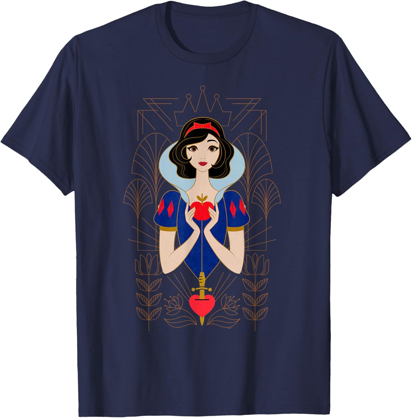 Disney Princess Snow White Modern Art Deco Style T-Shirt - T-Shirt | Navy