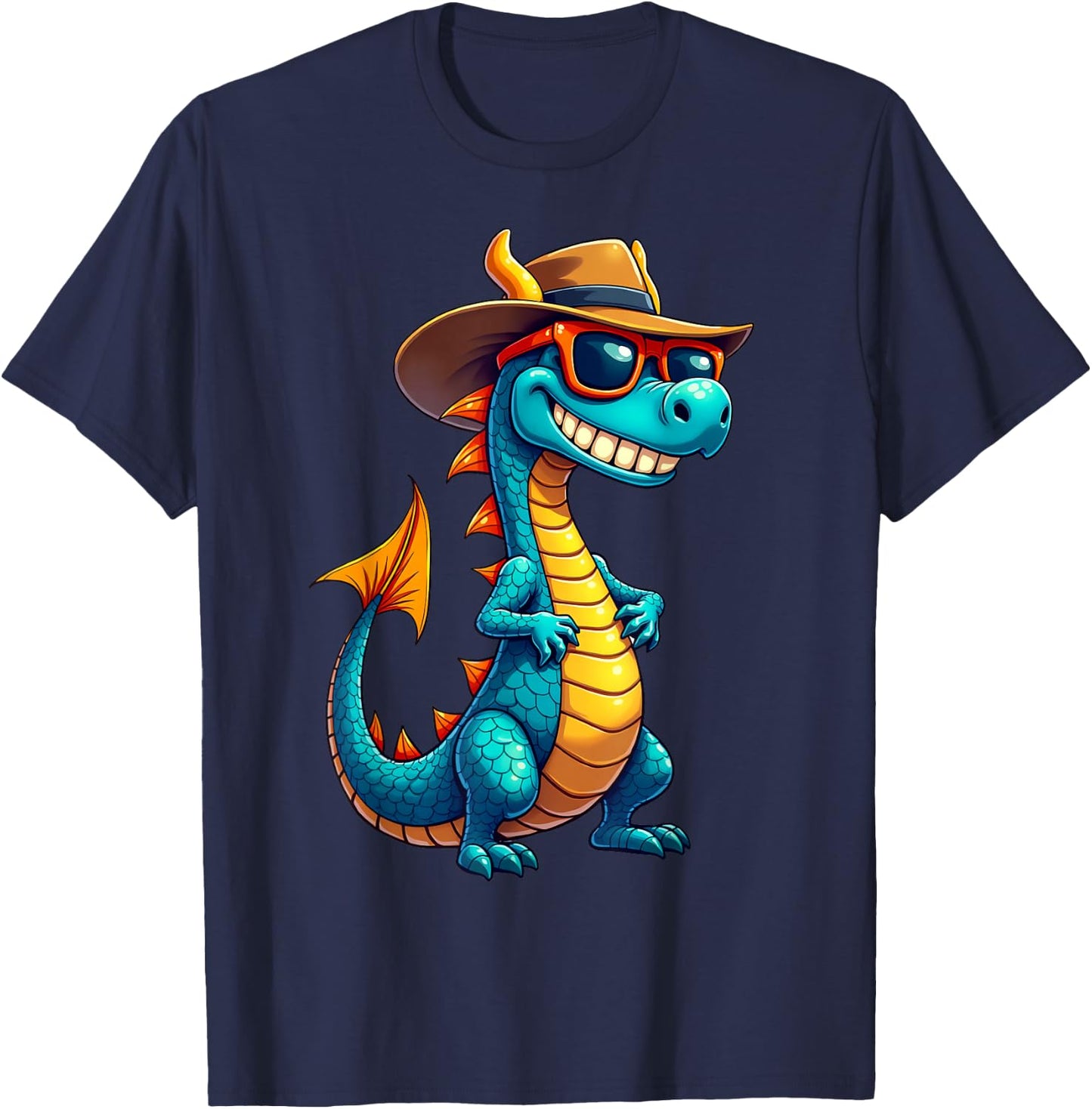 Funny Dragon Lover Vintage Graphic Design Women Kids T-Shirt - T-Shirt | Navy