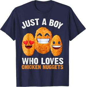 Chicken Nuggets Son Just A Boy Who Loves Chicken Nuggets T-Shirt - T-Shirt | Navy