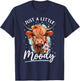 Scottish Highland Cow - Just a Little Moody T-Shirt - T-Shirt | Navy