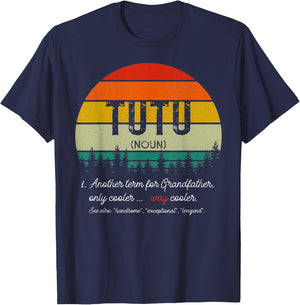Vintage Tutu Definition Grandpa Fathers Day Retro T-Shirt - T-Shirt | Navy