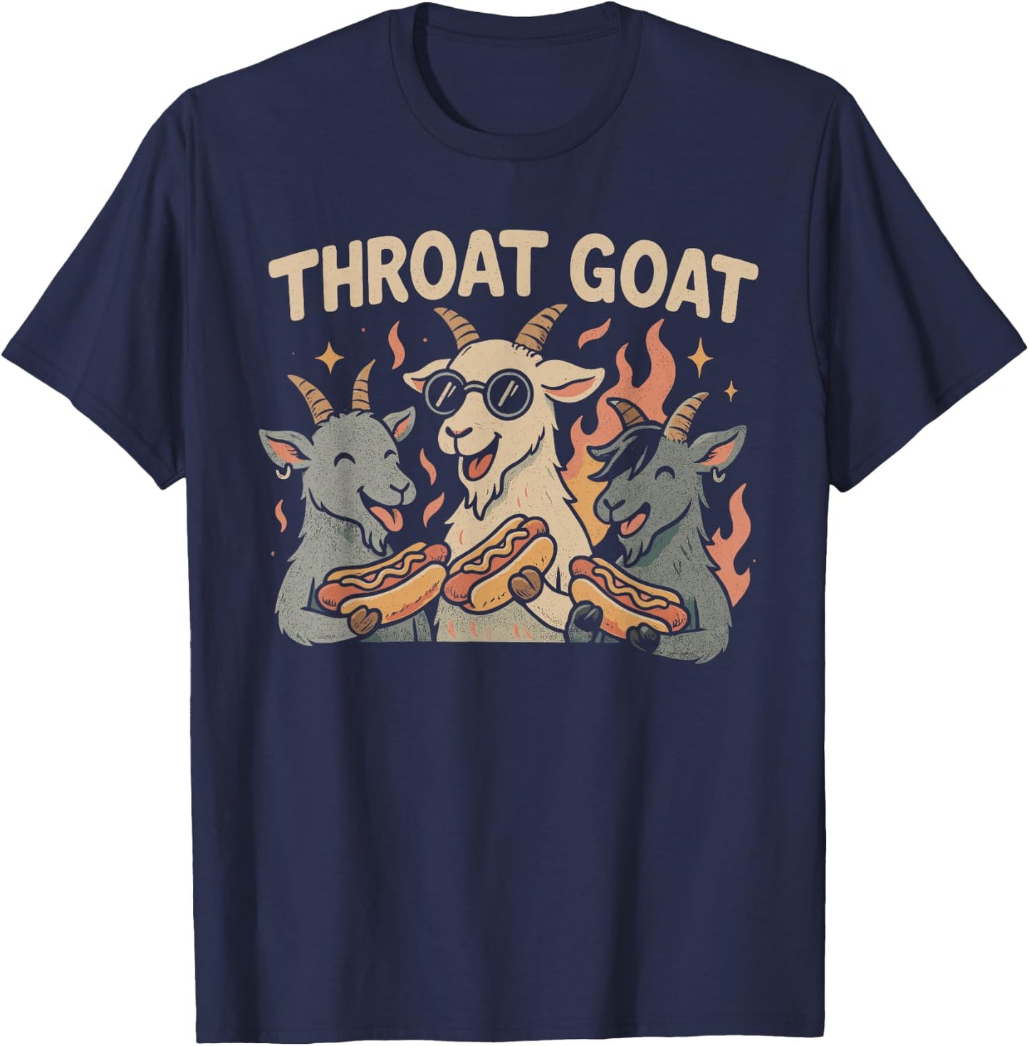 Throat Goat Inappropriate Adult Humor T-Shirt - T-Shirt | Navy