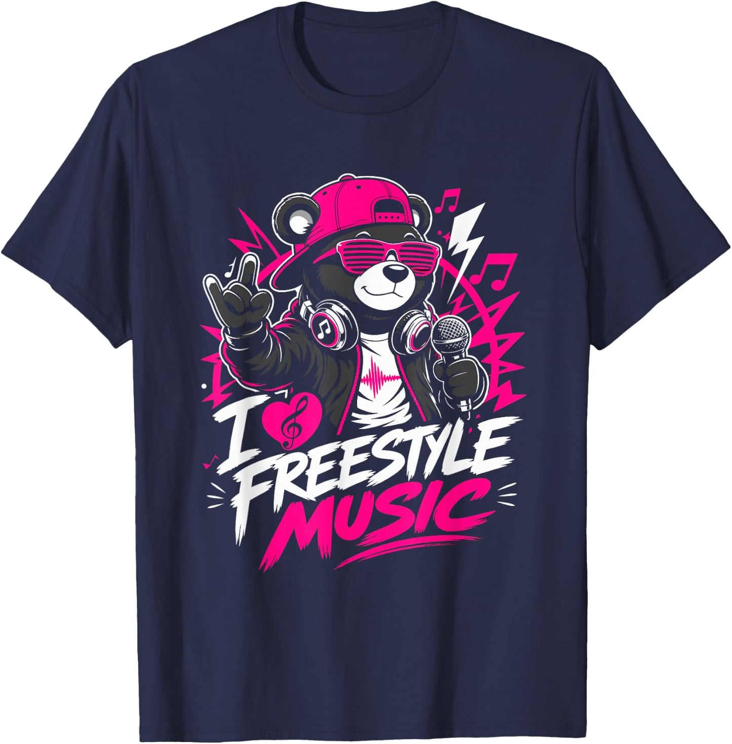 I Love Freestyle Music T-Shirt - T-Shirt | Navy