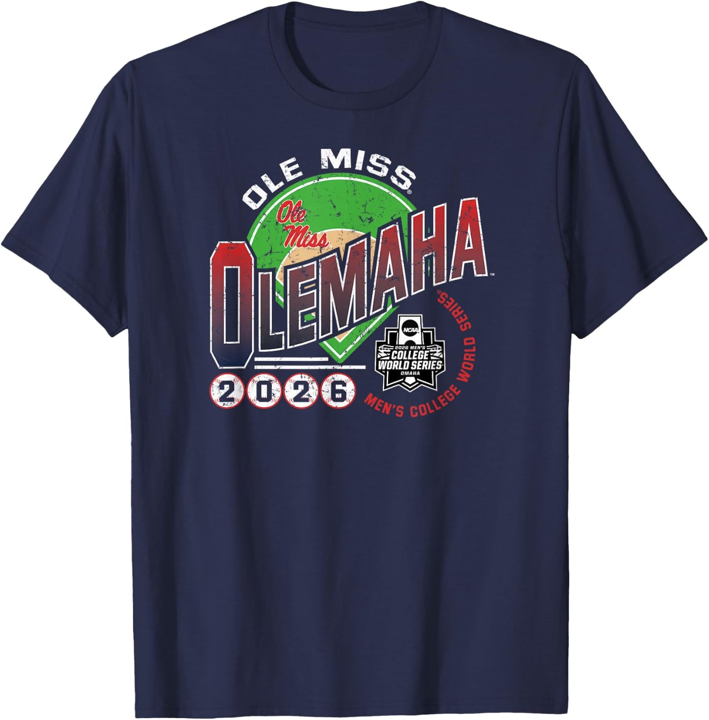 Mississippi Ole Miss Rebels CWS Baseball 2026 Olemaha T-Shirt - T-Shirt | Navy