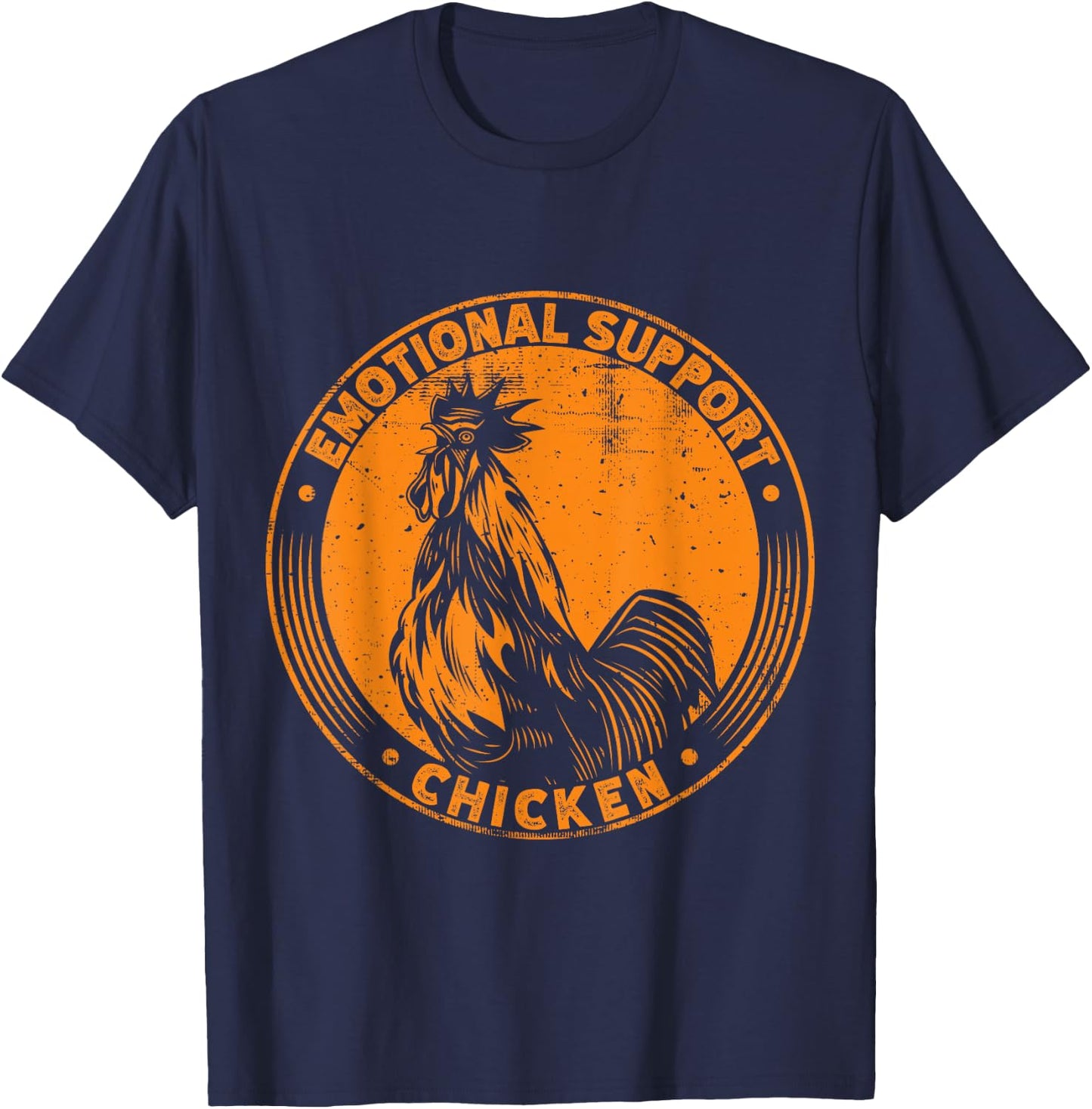 Emotional Support Chicken Cock T-Shirt - T-Shirt | Navy