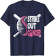 Strike Out Cancer Breast Cancer Awareness Baseball Warrior T-Shirt - T-Shirt | Navy