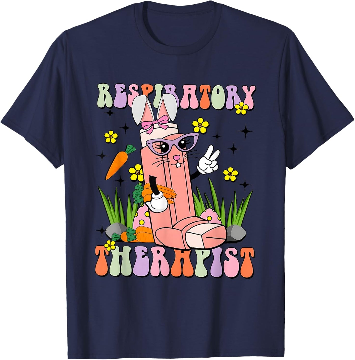 Easter Day Respiratory Therapist Easter Day Lung Squad T-Shirt - T-Shirt | Navy