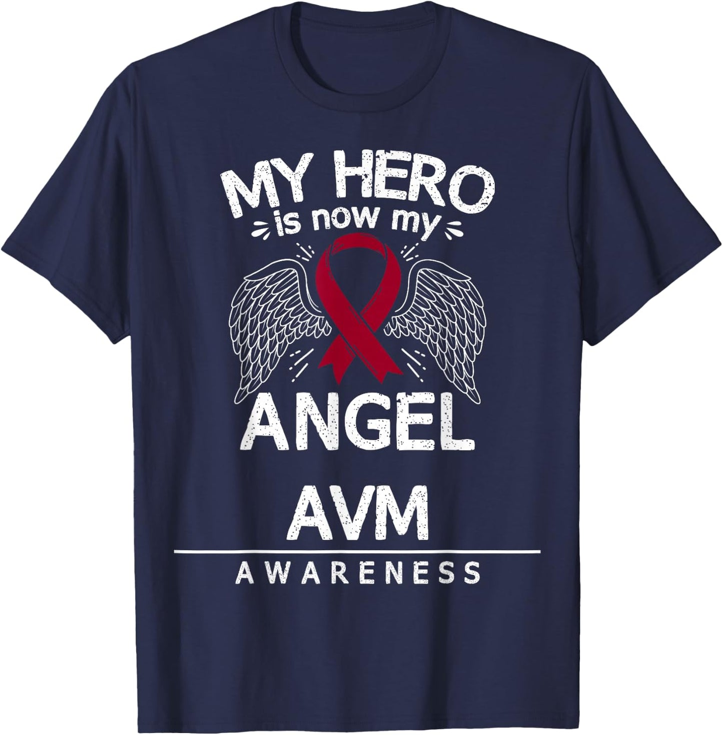 Arteriovenous Malformation Survivor - AVM Awareness Ribbon T-Shirt - T-Shirt | Navy
