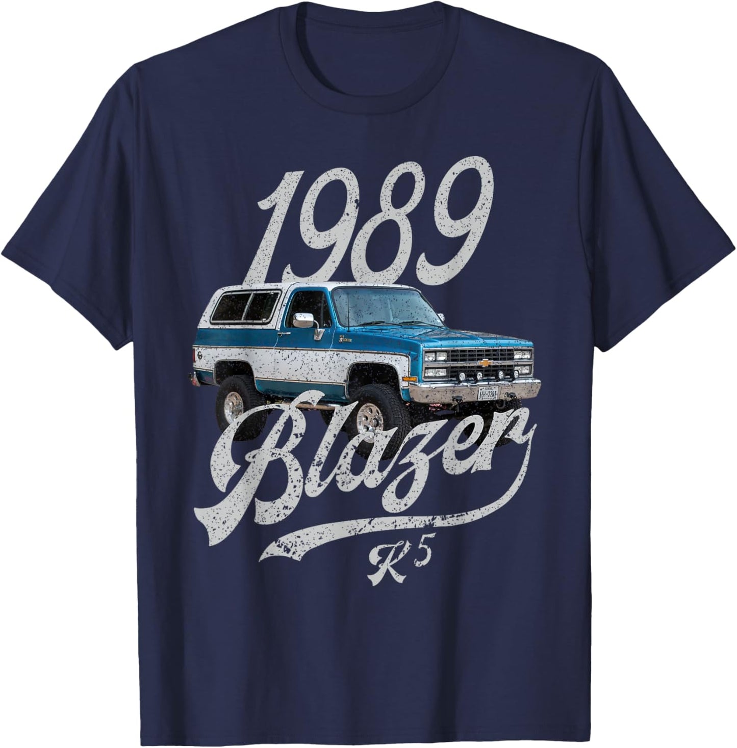 1989 k5 blazer Blue White T-Shirt - T-Shirt | Navy