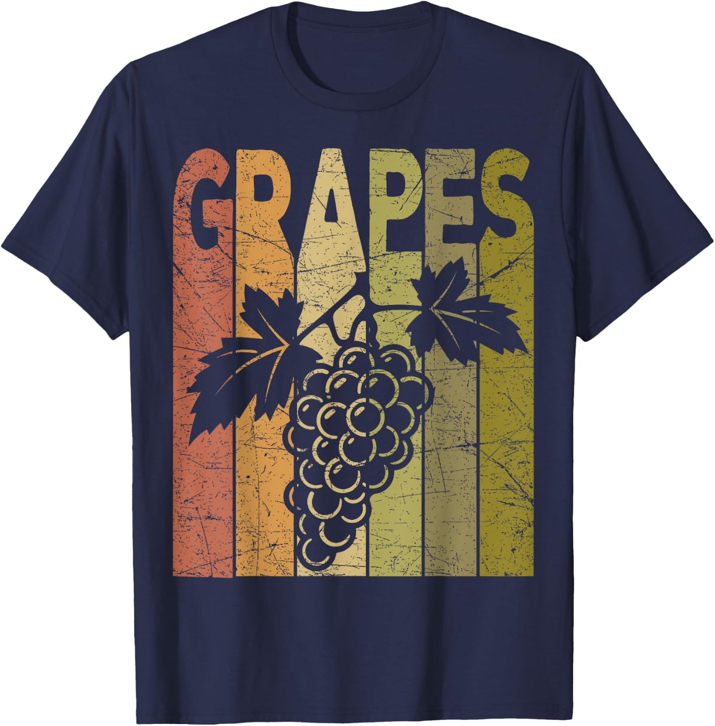 Grapes Vintage Grape Farmer Retro Fruit Farmer T-Shirt - T-Shirt | Navy