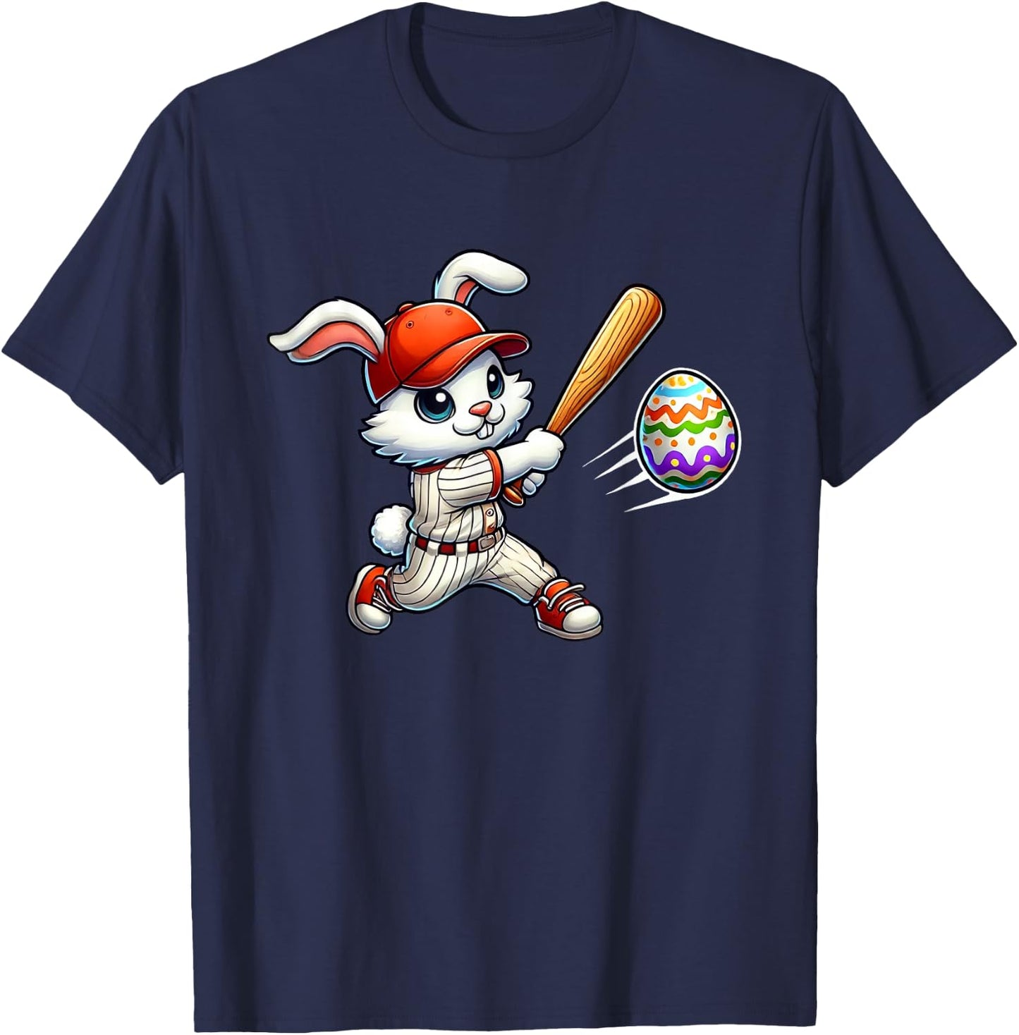Easter Baseball Design for Boys Easter Bunny T-Shirt - T-Shirt | Navy