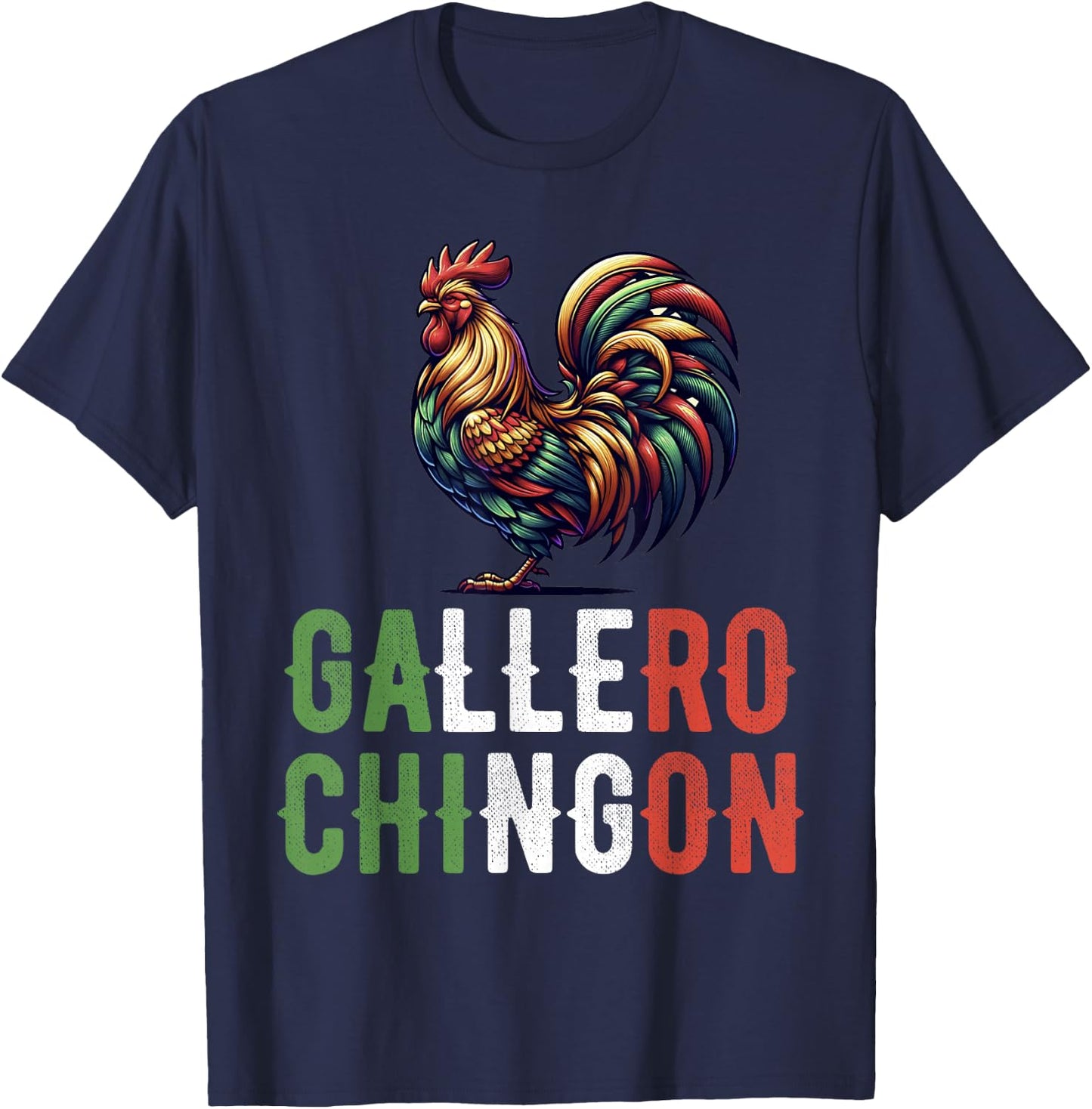 Gallero Mexicano Peleas Gallos Mexican Rooster T-Shirt - T-Shirt | Navy