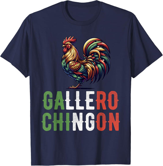 Gallero Mexicano Peleas Gallos Mexican Rooster T-Shirt - T-Shirt | Navy