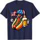 Hotdog American Flag 4th of July Funny Patriotic Sausage T-Shirt - T-Shirt | Navy