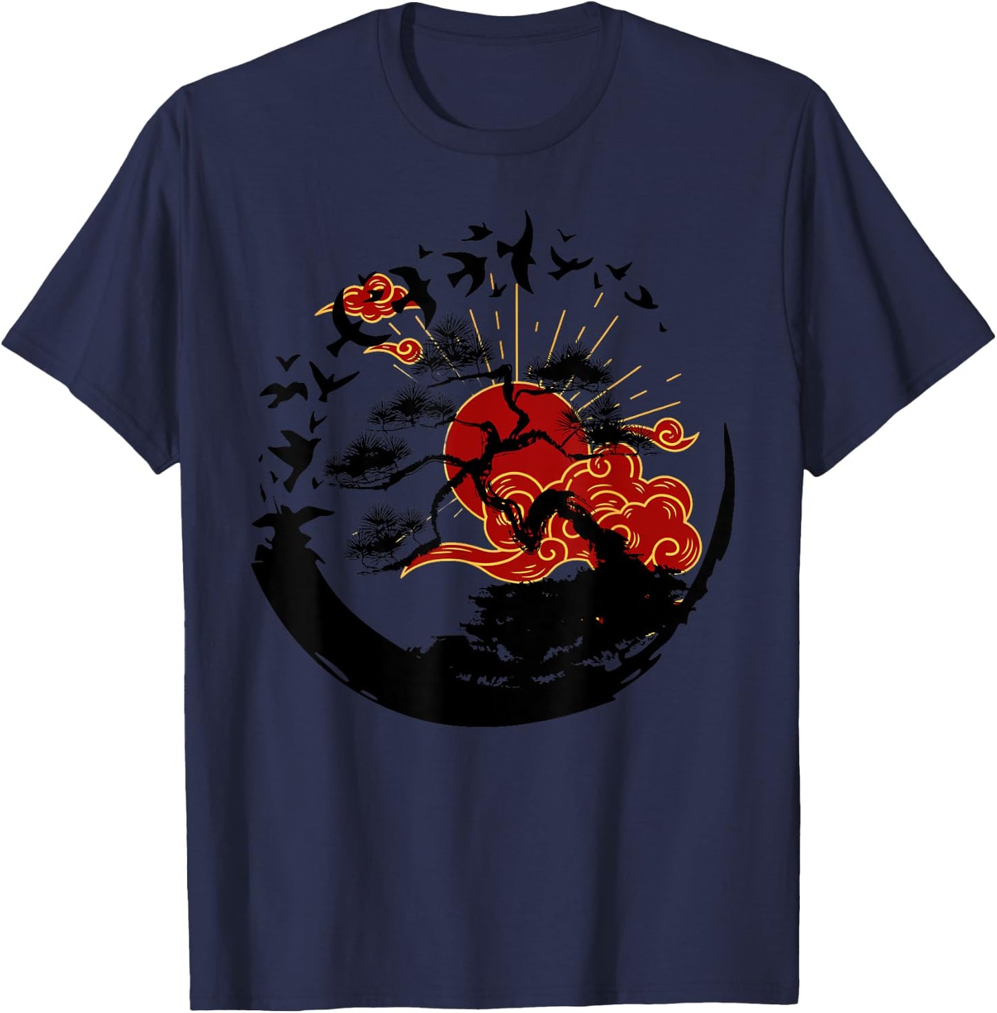 Japanese Zen Enso Mythcial Bonsai Tree Martial Art Gardening T-Shirt - T-Shirt | Navy