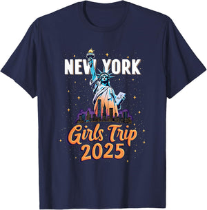 New York Trip 2025 New York Girls Trip 2025 Adventure Design T-Shirt - T-Shirt | Navy