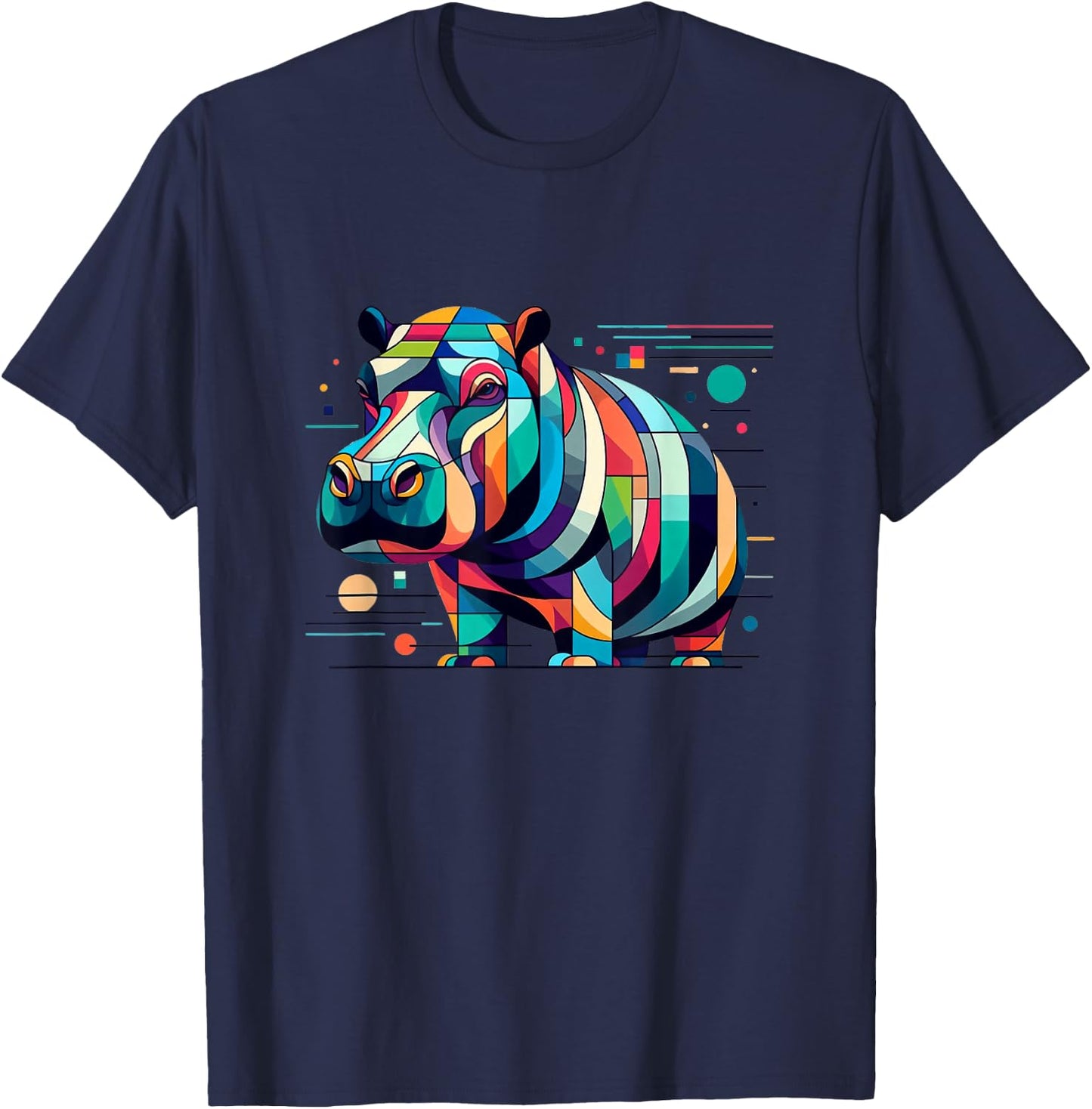 Hippo Hippopotamus Wildlife Animal T-Shirt - T-Shirt | Navy