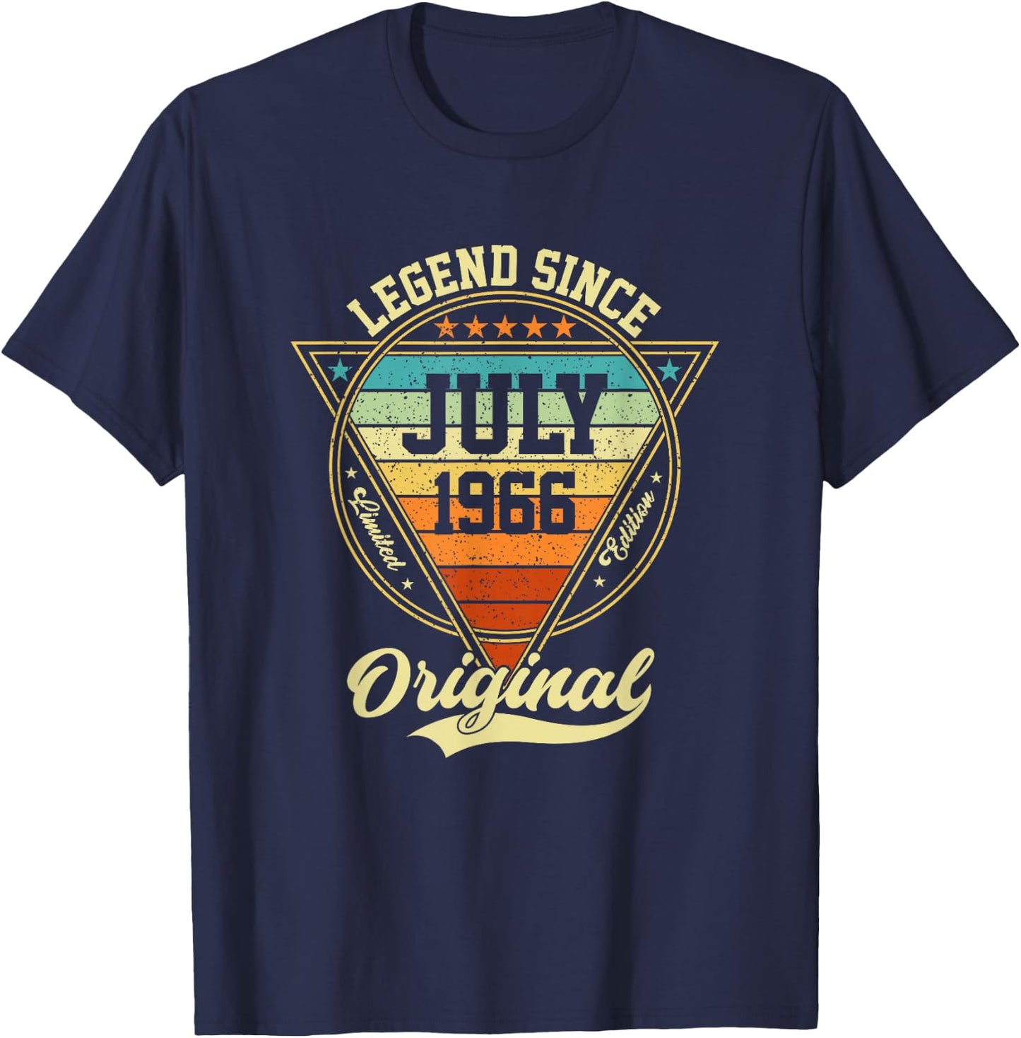 Vintage 60th Birthday Legend Since July 1966 T-Shirt - T-Shirt | Navy