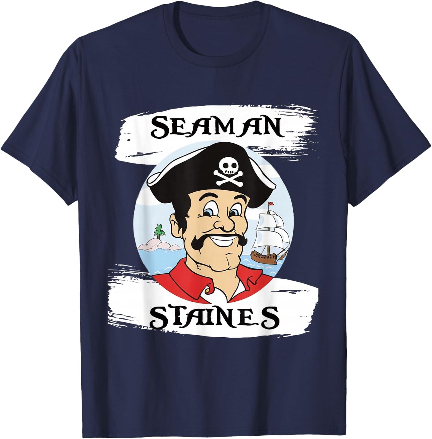Seaman Staines - Not Captain Pugwash Retro Vintage T-Shirt - T-Shirt | Navy