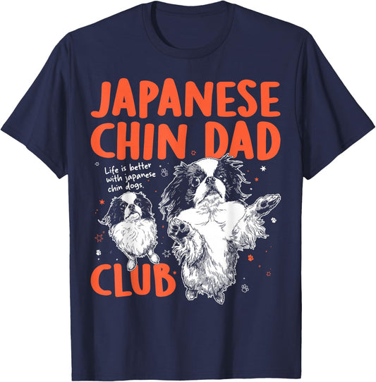 Japanese Chin Dad Club Dog Dad Men Father's Day T-Shirt - T-Shirt | Navy