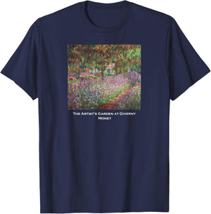 The Artist's Garden at Giverny Monet 1900 T-Shirt - T-Shirt | Navy
