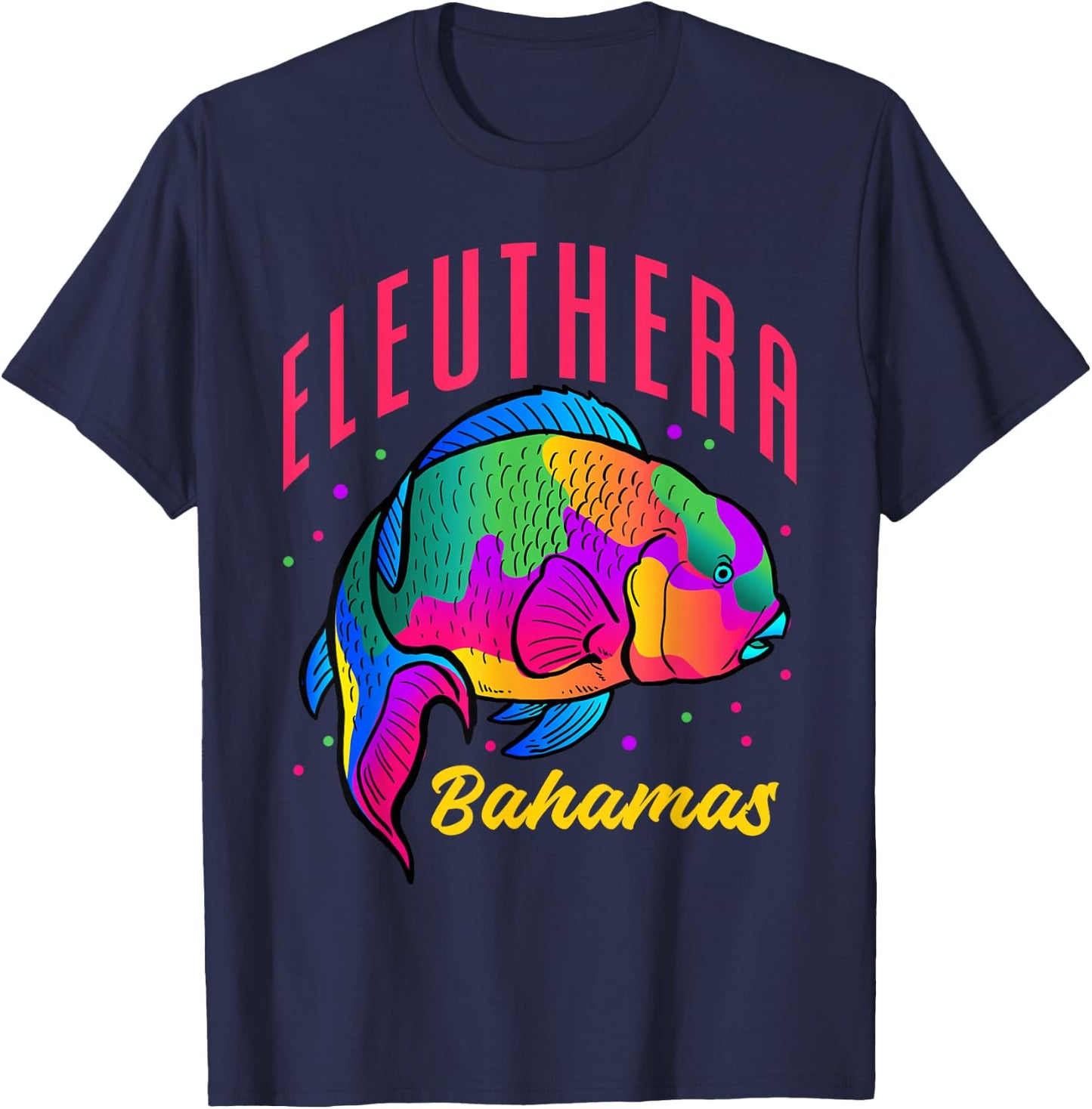 Eleuthera Bahamas Parrot Fish Beach Vacation T-Shirt - T-Shirt | Navy