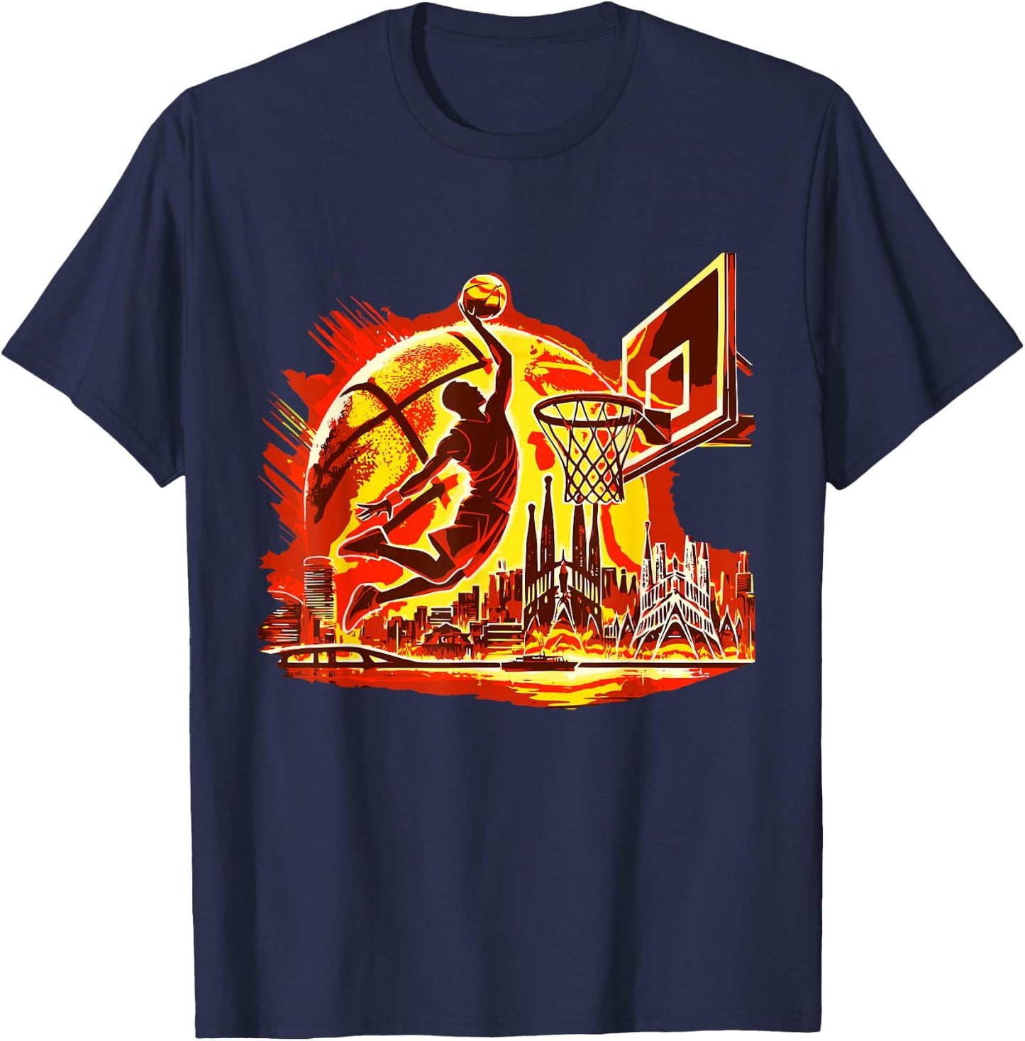 Basketball and Boys , Black, S T-Shirt - T-Shirt | Navy