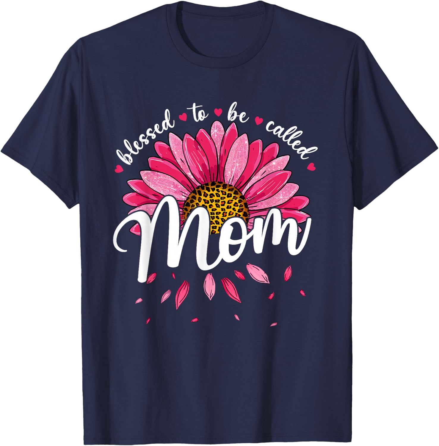 Blessed To Be Called Mom Cute Girls Women Mothers Day T-Shirt - T-Shirt | Navy