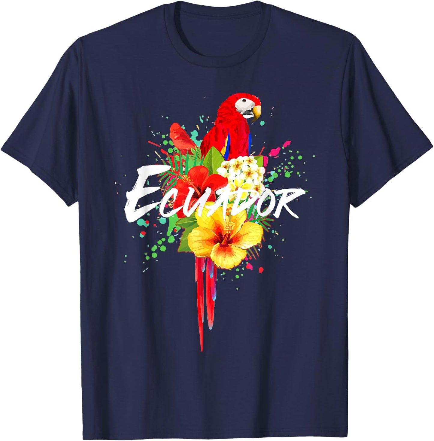 Ecuador Parrot Tropical Ecuadorian Souvenir Vintage T-Shirt - T-Shirt | Navy