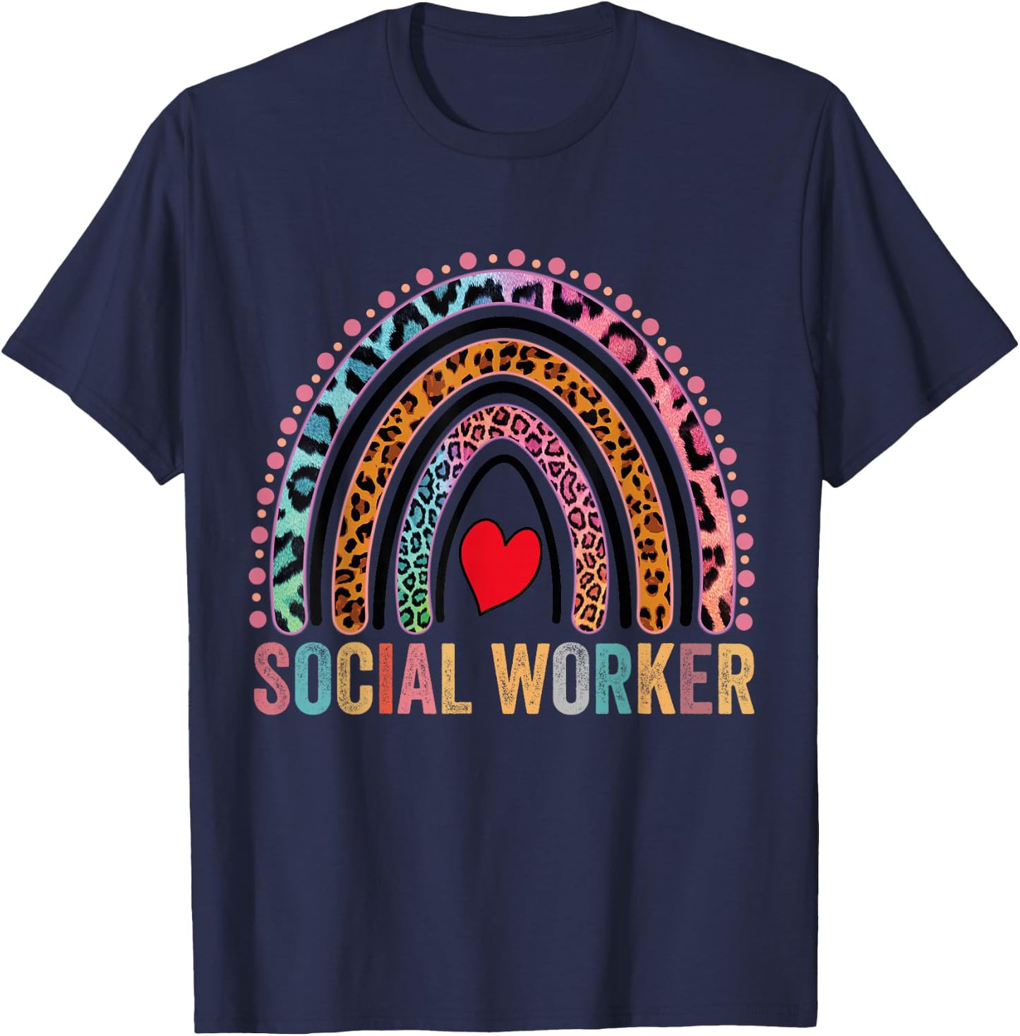 Social Worker Rainbow T-Shirt - T-Shirt | Navy