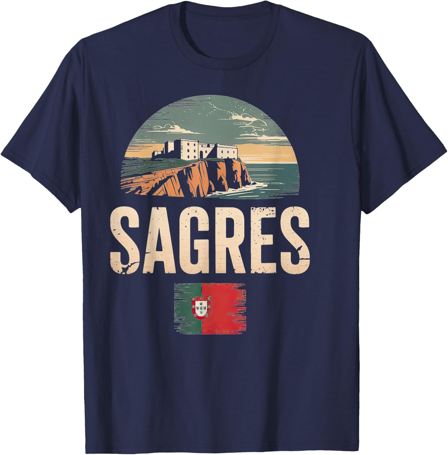 City Travel Portugal Sagres Scenic View T-Shirt - T-Shirt | Navy